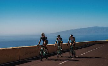Cycling along the coastal road to Los Gigantes, Tenerife, Spain. CC:Bike Experience Tenerife