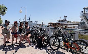 Group photo with bikes at Marina Del Rey, Los Angeles, California, USA. CC:LifeRush Adventures