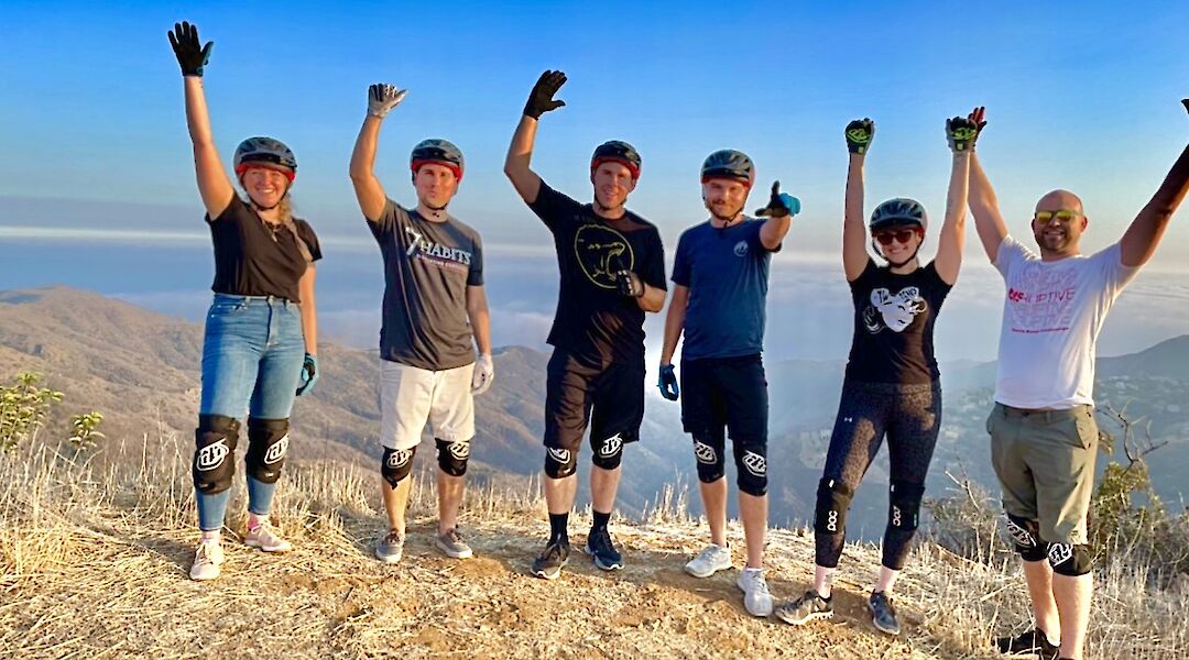 Hands in the air on top of the Backbone Trail, Malibu, California, USA. CC:LifeRush Adventures