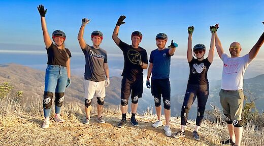 Hands in the air on top of the Backbone Trail, Malibu, California, USA. CC:LifeRush Adventures