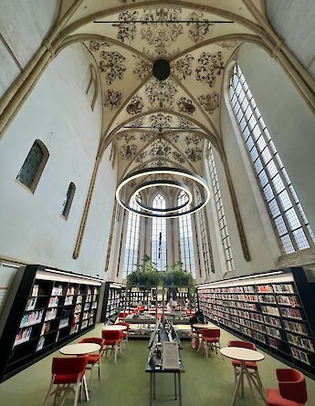 The Broederenkerk in Zutphen is a 14th-century Gothic church repurposed as a public library