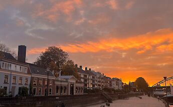 Sunrise from the boat in Deventer