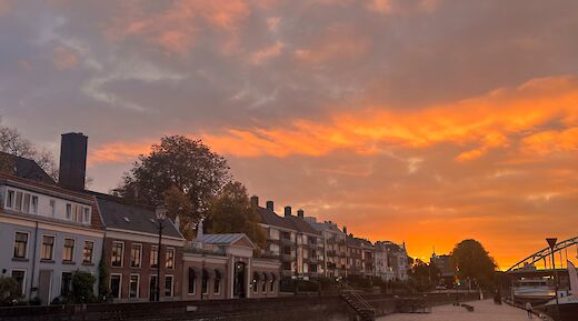Sunrise from the boat in Deventer
