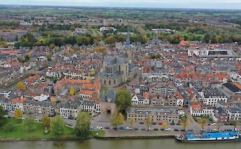Kampen, Netherlands - drone shot in October