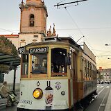 A tram at sunset in Porto, Portugal bike tours. Helder Burato Berto@Unsplash