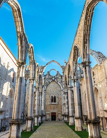 Ruined chapel in Lisbon, Portugal bike tours. Getty Images@Unsplash
