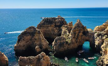 Boats in Lagos, Portugal bike tours. Cristiano Pinto@Unsplash