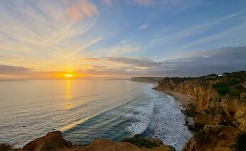 Sunset in Lagos, Portugal bike tours. Sokmean Nou@Unsplash