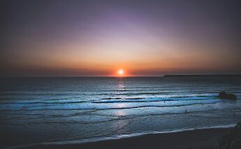 Sunset in Sagres, Portugal bike tours. Paul Pastourmatzis@Unsplash
