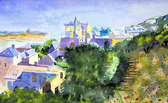 Watercolor of the Loire Valley region. Graham Beards@Flickr