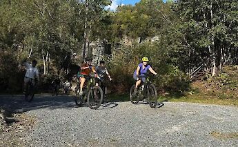 MTBing along a gravel road in Voss, Norway. CC:Outdoor Norway