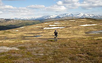 Snow-capped mountains around the Grand Traverse, Voss, Norway. CC:Outdoor Norway