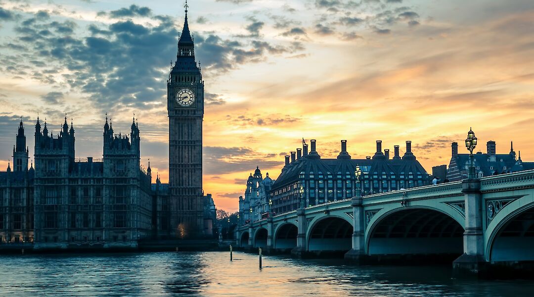 Big Ben at sunset, London, England. Getty Images@Unsplash