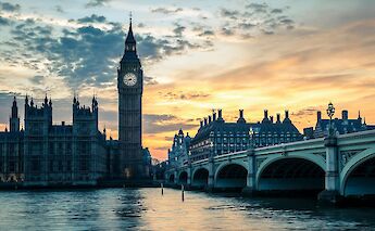 Sunset at the Houses of Parliament, London, England. Getty Images@Unsplash