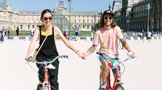 Riding bike, Louvre, Paris.