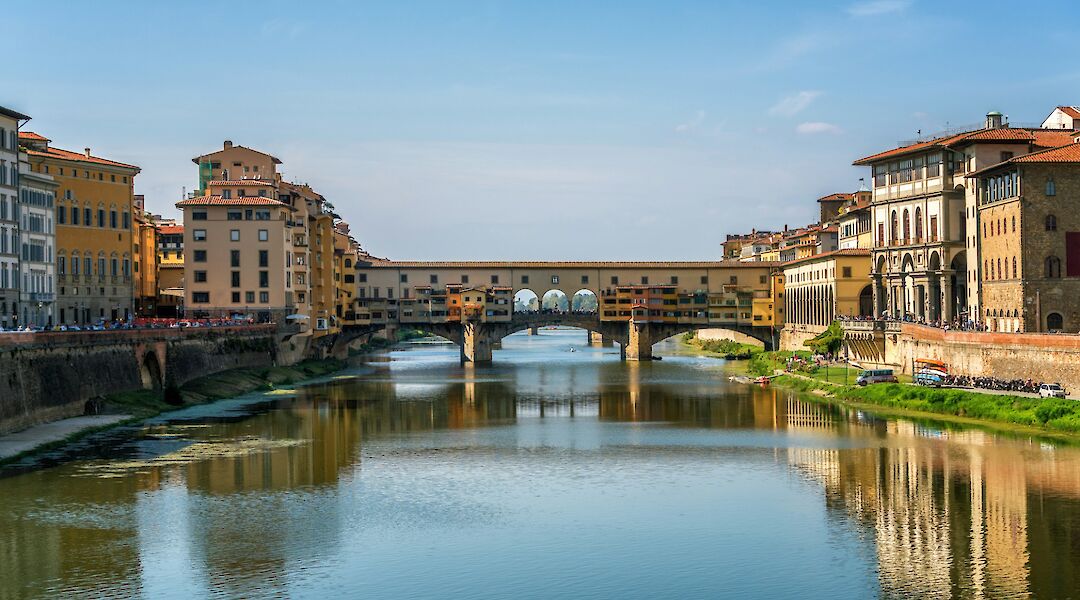 Blue skies above the Ponte Vecchio, Florence. Getty Images@Unsplash