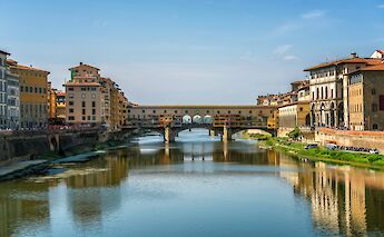 Blue skies above the Ponte Vecchio, Florence. Getty Images@Unsplash