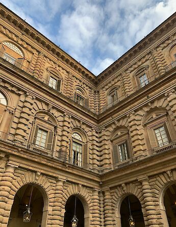Ornate exterior of the Pitti Palace. Amelia Noyes@Unsplash