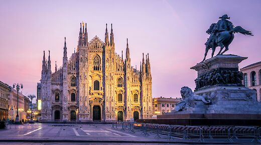 Pink skies over Milan Catheral. Getty Images@Unsplash