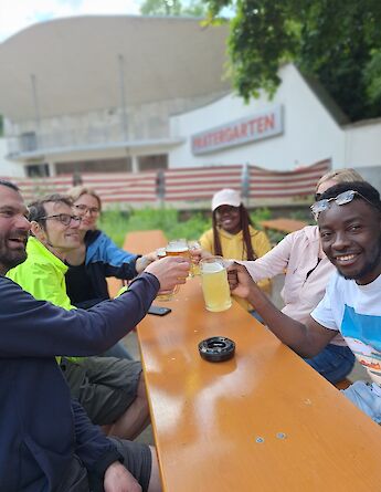 Stopping for a beer on the Berlin bike tour, Germany. CC:TO