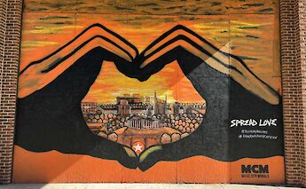 Spread love music city mural, Nashville.
