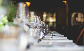 Row of glasses. Unsplash:Nils Stahl