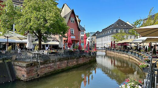 Flowers along the river, Saarburg, Germany. Flickr:Kathryn