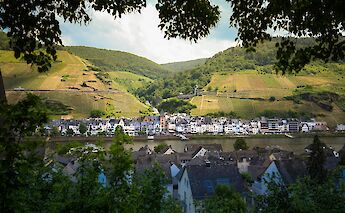 Zell viewed from the hills, Germany. Unsplash:Kiwihug