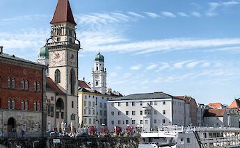Boat docked in Passau, Germany. Unsplash:Wolfgang Weiser