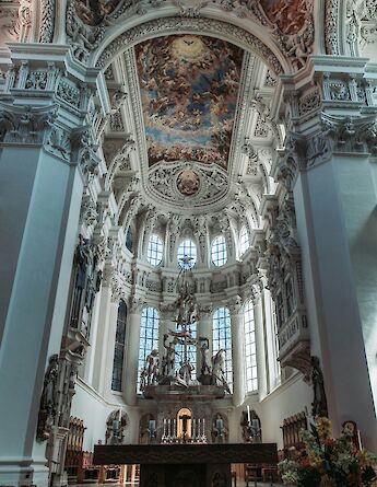 Inside a church, Passau, Germany. Unsplash:Nima Sarram