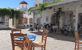 Cafe on the Island of Patmos, Greece. CC:Island Hopping