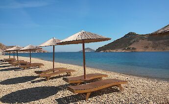 Sun loungers, Greece. CC:Island Hopping