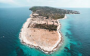 Island of Pag from above, Croatia. Unsplash:Mate Melega