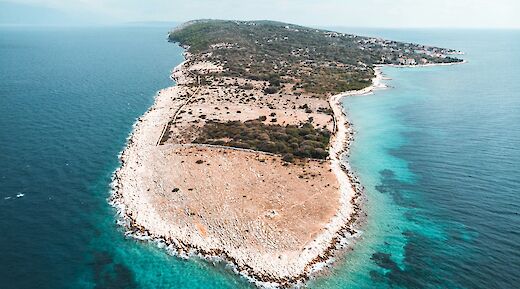 Island of Pag from above, Croatia. Unsplash:Mate Melega