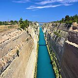 Sailing through the Corinth Canal. cc:Joy of Museums
