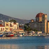 Sunset in the Aegina harbor. cc:Jebulon