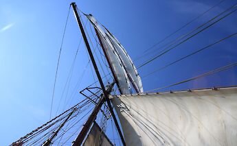 Looking up at the sails on the Flying Dutchman. Bike & Boat Tour