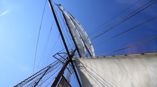 Looking up at the sails on the Flying Dutchman. Bike & Boat Tour