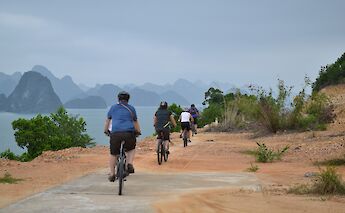 Cycling around Ha Long Bay, Vietnam. CC:Island Hopping
