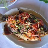 Fresh seafood on the Vietnamese Junks