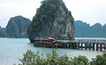 Vietnamese Junks docked in Bai Tu Bay