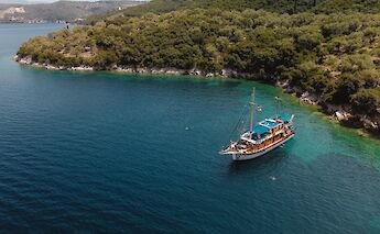 Panagiota in a bay. CC:Kleomenis Koufaliotis