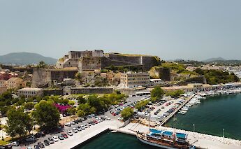 Panagiota in a bay from above. CC:Kleomenis Koufaliotis
