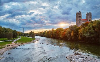 River Isar at sunset, Munich, Germany. Getty Images@Unsplash