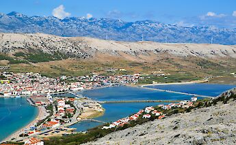 Pag from above, Croatia. Unsplash:Kacper Borucki