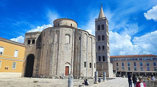 Tower of the Cathedral of St. Anastasia, Zadar, Croatia. Unsplash:Kristina Kutlesa