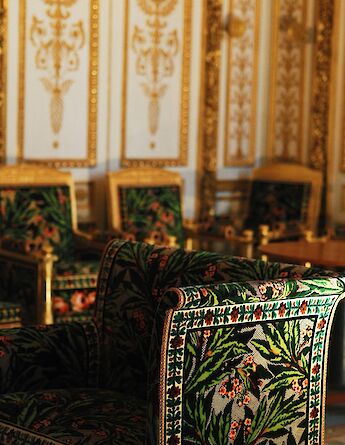 Chair in the Palace of Fontainebleau, France. Unsplash:Chloe Lefleur