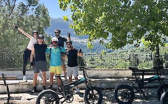 Group photo with the e-bikes, Lefkada, Greece. CC:TO