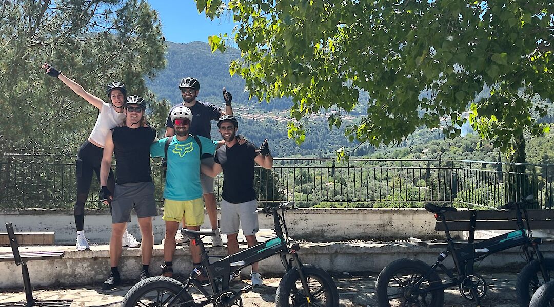 Posing with the bikes, Lefkada, Greece. Dream Tours Lefkada