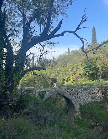 Standing on a bridge, Lefkada, Greece. Dream Tours Lefkada
